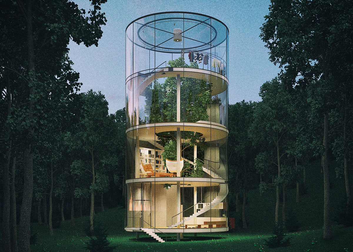 Diseño de vivienda de cristal